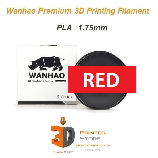 Wanhao Red pla filament 175mm 1Kg from 3d printer store nz