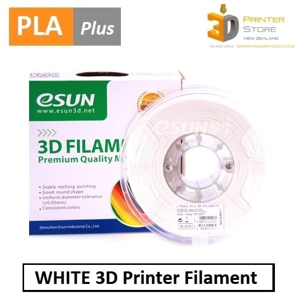 eSun Filament PLA+ White 3D Printing NZ