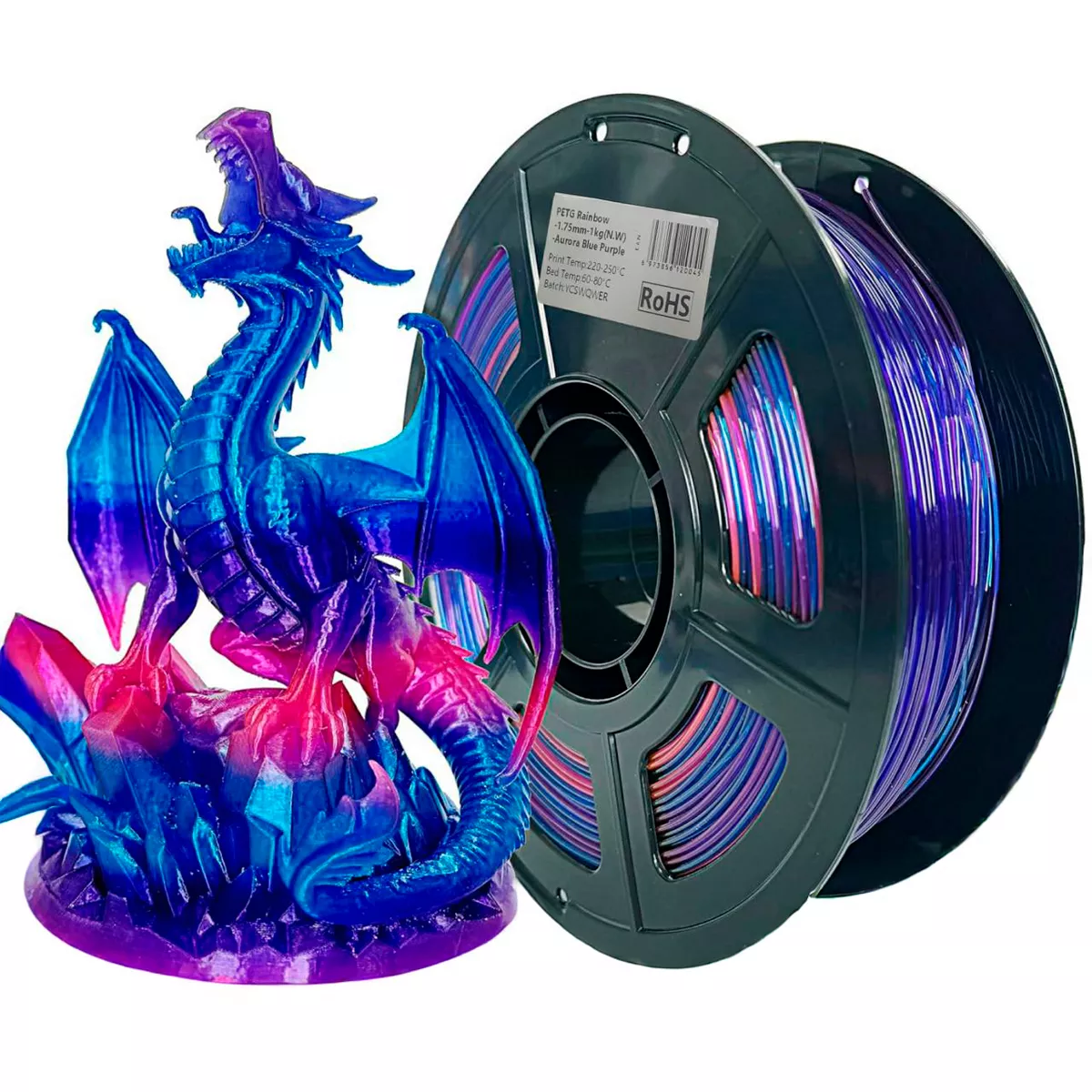PETG Rainbow Colour Aurora Blue Purple