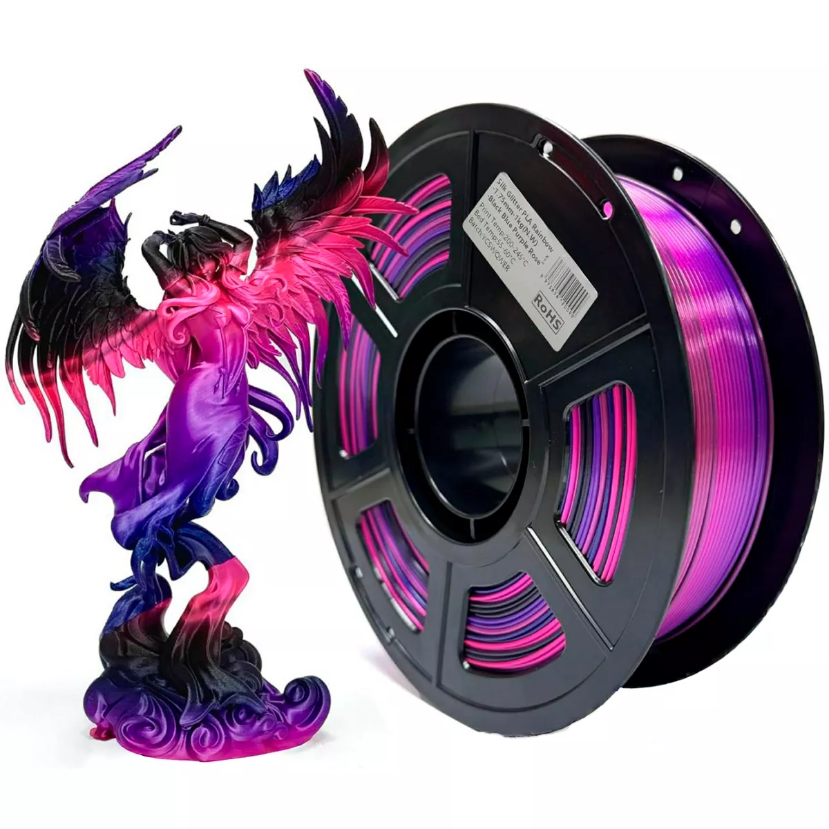 PLA Rainbow Colour Glitter Blue & Silk Black